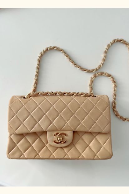 Chanel Double Flap Small Beige 